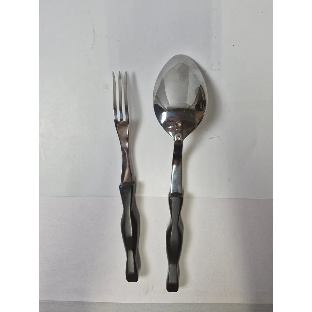 Cutco 1726 KD Serving Spoon and Fork Set Vintage Brown Classic Handle USA Made